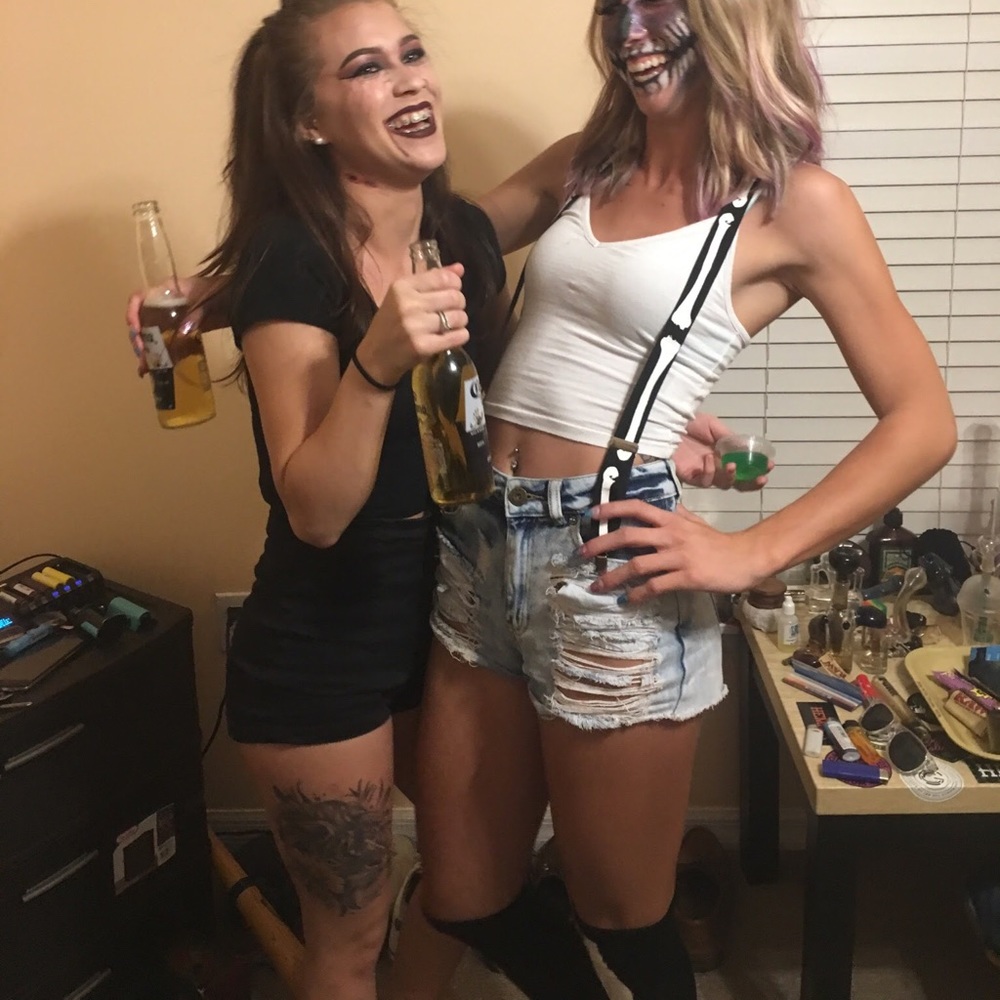 Halloween Skeleton Suspenders and Socks